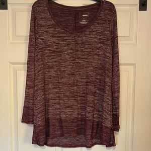 Sonoma Red 3/4 Sleeve Ribbed Tunic